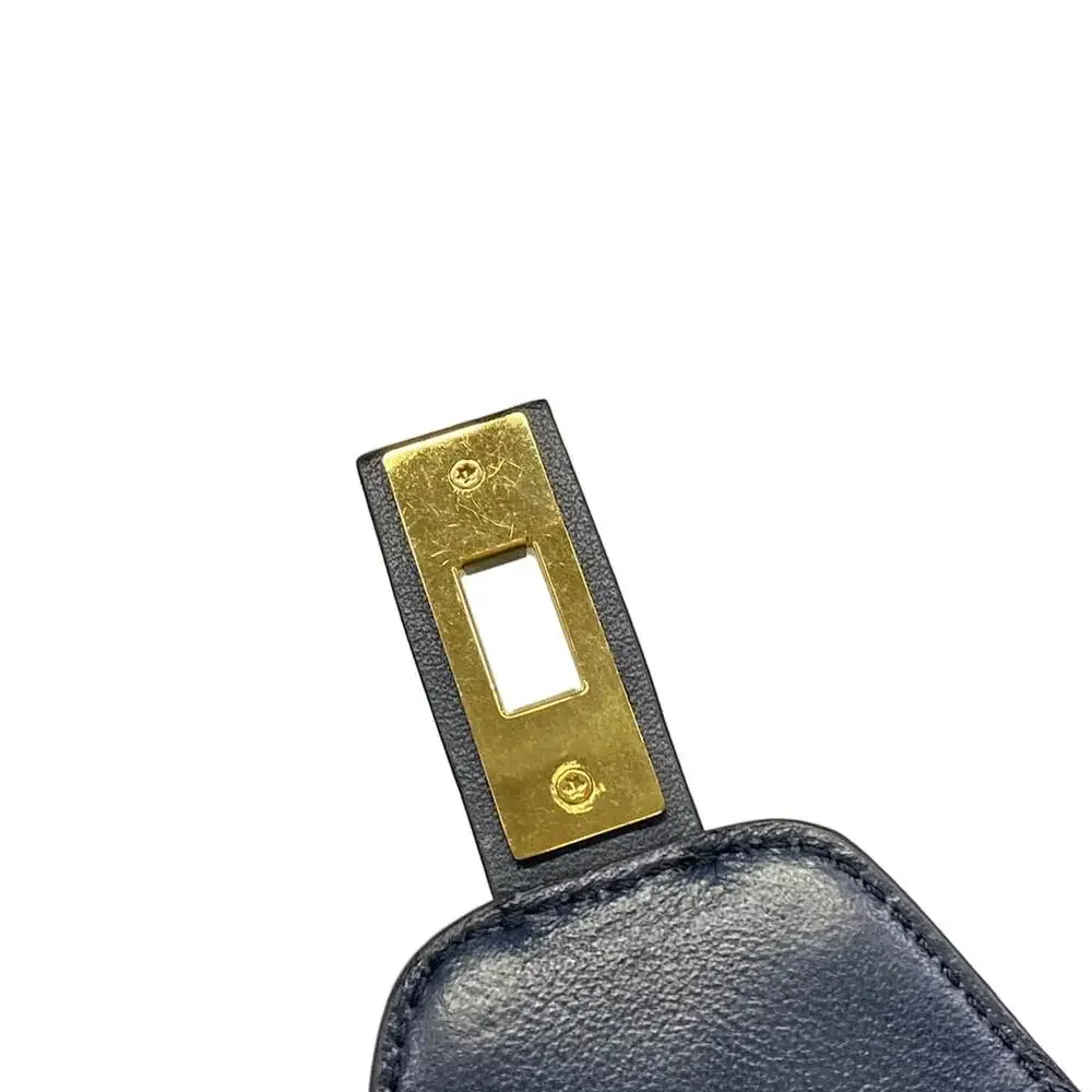 Celine Teen Soft 16 (Seau) Shoulder Bag 196852DJ9.01NA Beige Navy Fabric Leather